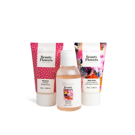 SET BAGNO DA VIAGGIO CON POCHETTE BEAUTY FLOWERS