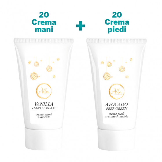 20 CREMA MANI VANIGLIA 50ML+20 CREMA PIEDI AVOCADO 50 ML - ETICHETTA NATALIZIA