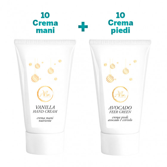 10 CREMA MANI VANIGLIA 50ML+10 CREMA PIEDI AVOCADO 50 ML - ETICHETTA NATALIZIA