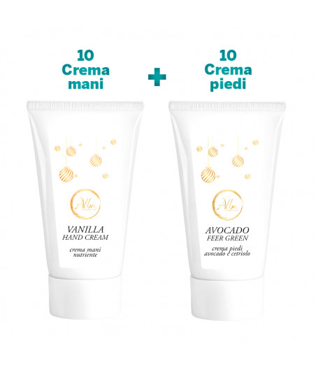 10 CREMA MANI VANIGLIA 50ML+10 CREMA PIEDI AVOCADO 50 ML - ETICHETTA NATALIZIA