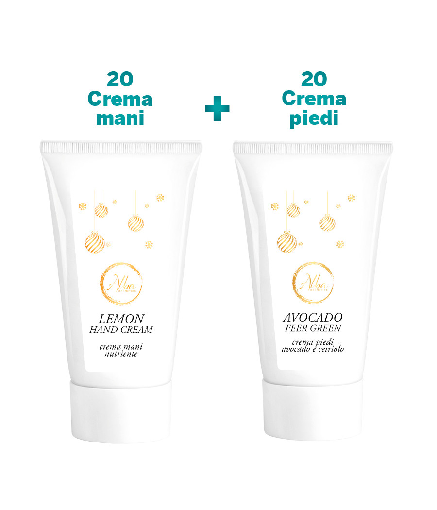 20 CREMA MANI LIMONE 50ML+20 CREMA PIEDI AVOCADO 50 ML - ETICHETTA NATALIZIA