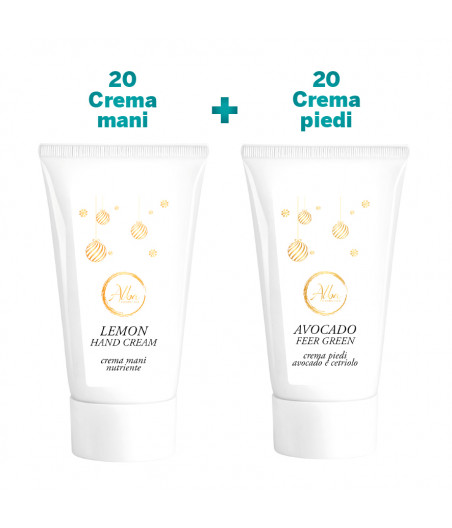 20 CREMA MANI LIMONE 50ML+20 CREMA PIEDI AVOCADO 50 ML - ETICHETTA NATALIZIA