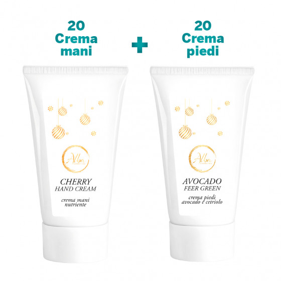 20 CREMA MANI CILIEGIA 50ML+20 CREMA PIEDI AVOCADO 50 ML - ETICHETTA NATALIZIA