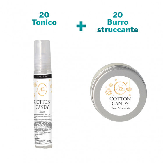 20 TONICO COTTON CANDY 20 ML+20 BURRO STRUCCANTE COTTON CANDY 25 ML- NATALIZIA