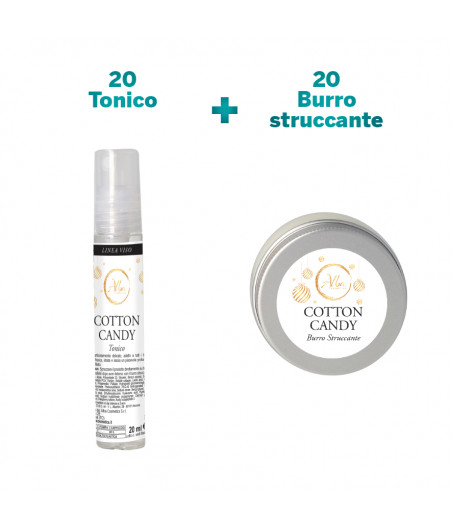 20 TONICO COTTON CANDY 20 ML+20 BURRO STRUCCANTE COTTON CANDY 25 ML- NATALIZIA