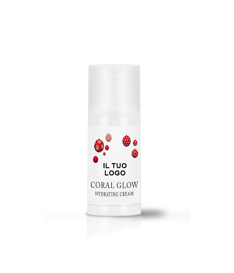 CREMA VISO CORAL GLOW EFFETTO IDRATANTE 15 ML-ETICHETTA PERSONALIZZATA