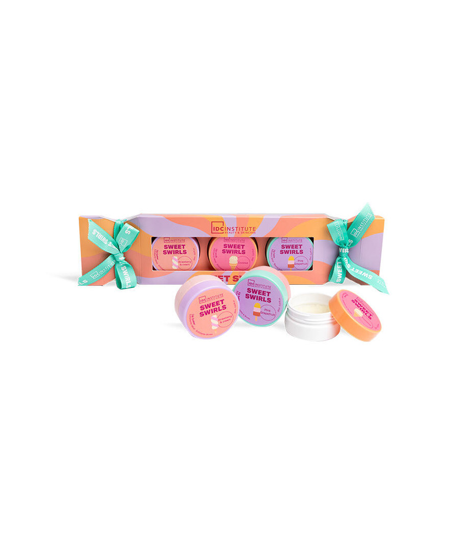 SWEET SWIRLS CANDY LIP TRIO (LIP SCRUB+LIP BALM+LIP BUTTER) SWEET SWIRLS CANDY LIP TRIO (LIP SCRUB+LIP BALM+LIP BUTTER)