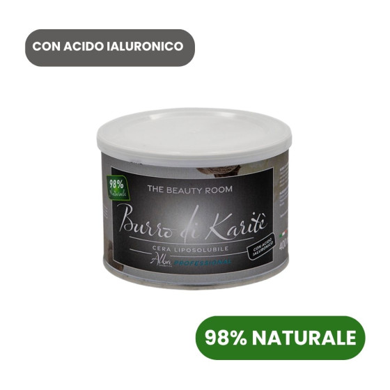 BARATTOLO CERA NATURALE BURRO DI KARITE' CON ACIDO IALURONICO 400 ML