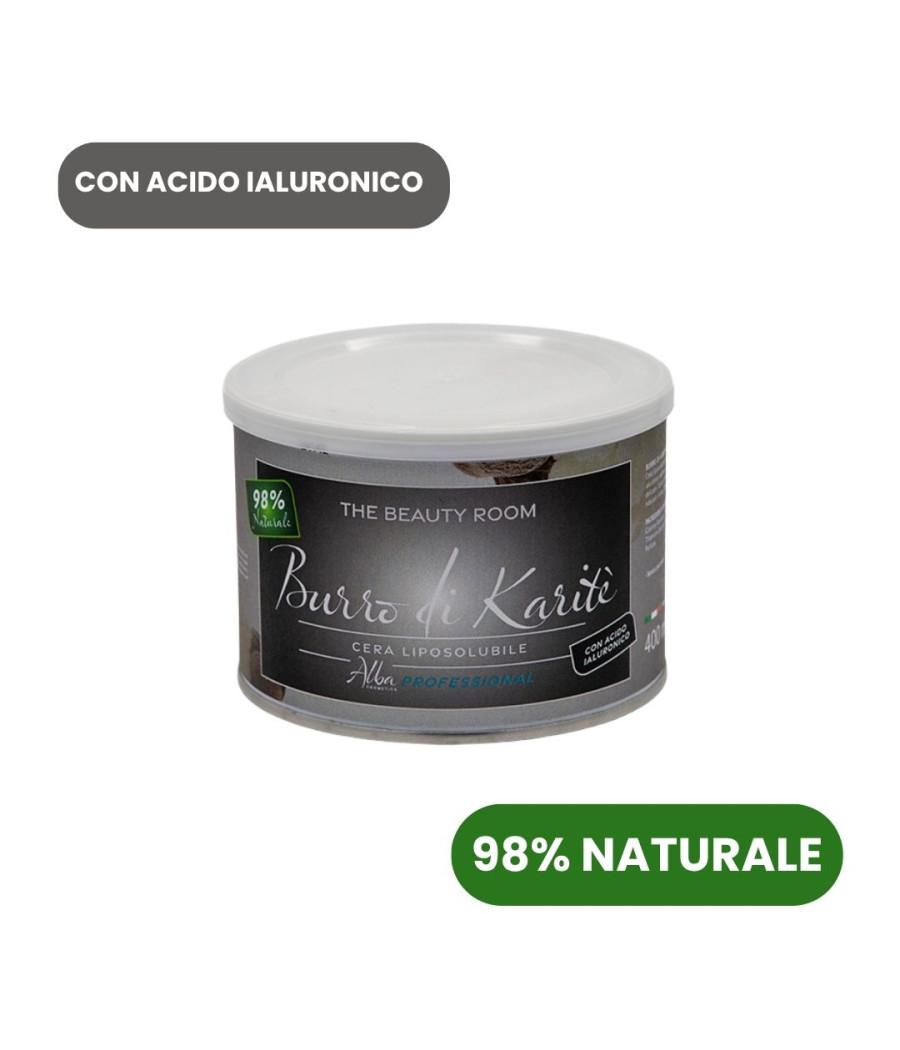 BARATTOLO CERA NATURALE BURRO DI KARITE' CON ACIDO IALURONICO 400 ML