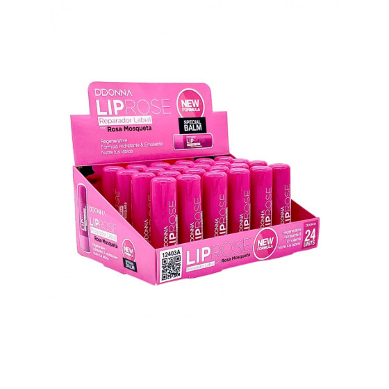 ESPOSITORE LIP BALM CON ROSA MOSQUETA 24 PZ