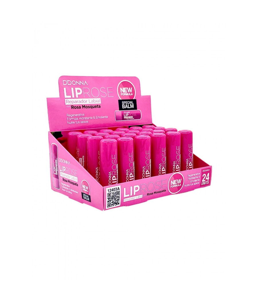 ESPOSITORE LIP BALM CON ROSA MOSQUETA 24 PZ ESPOSITORE LIP BALM CON ROSA MOSQUETA 24 PZ