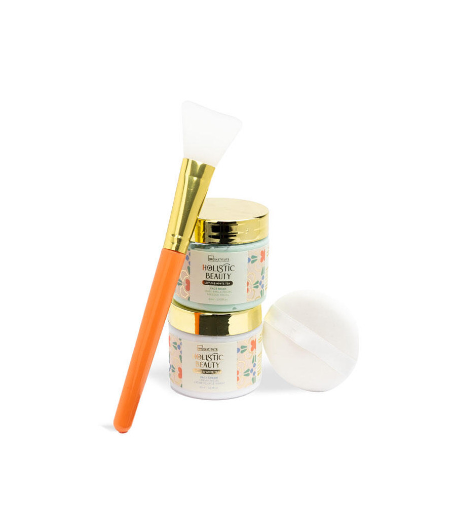 SET VISO HOLISTIC SKINCARE 4PZ. MASCHERA VISO+CREMA VISO+SPUGNETTA+PENNELLO