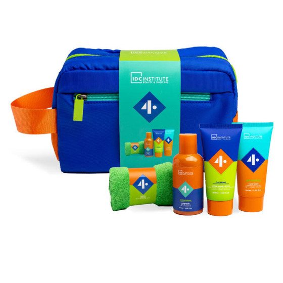 MEN'S 4 ELEMENTI (GEL DOCCIA+DET.VISO+DOPOBARBA+ASCIUGAMANO)