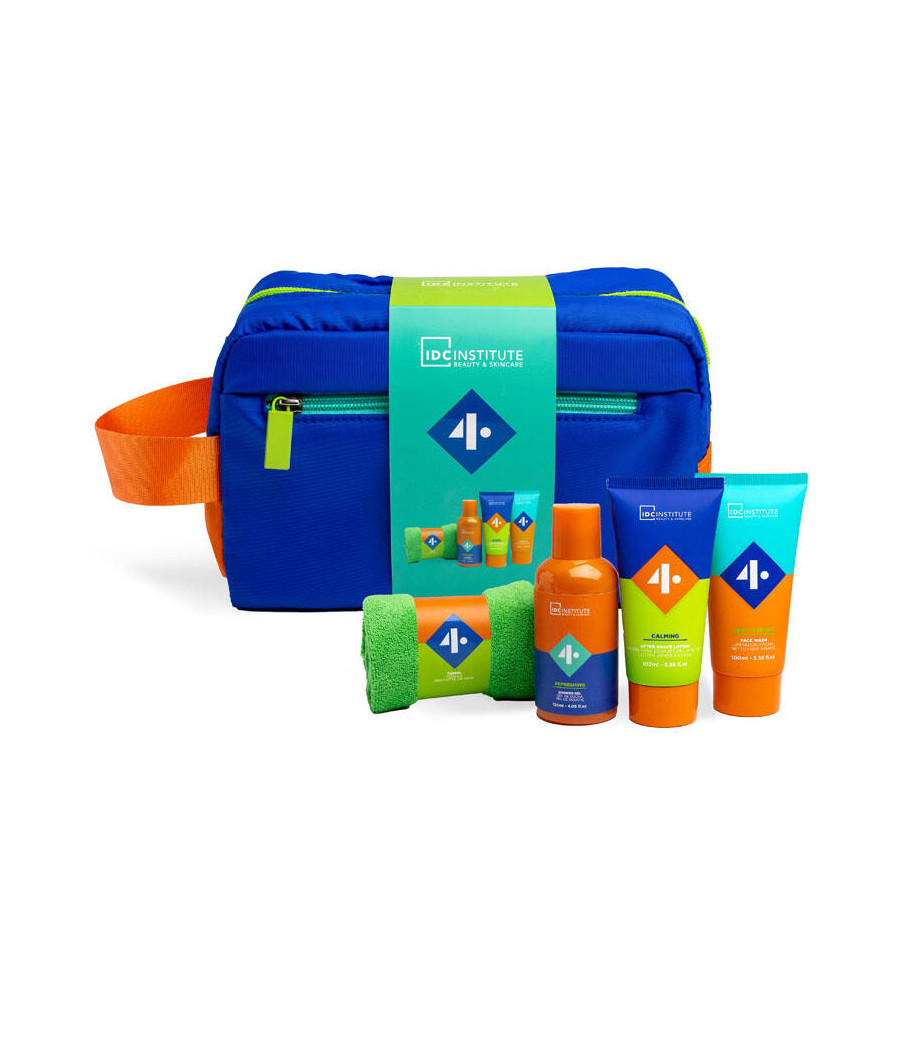 MEN'S 4 ELEMENTI (GEL DOCCIA+DET.VISO+DOPOBARBA+ASCIUGAMANO)