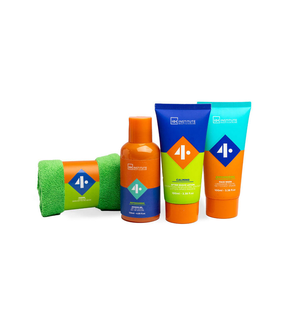 MEN'S 4 ELEMENTI (GEL DOCCIA+DET.VISO+DOPOBARBA+ASCIUGAMANO)