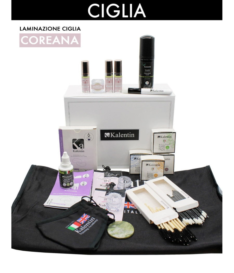 KALENTIN KIT COREANO LAMINAZIONE CIGLIA-TINTA 20 APPLICAZIONI