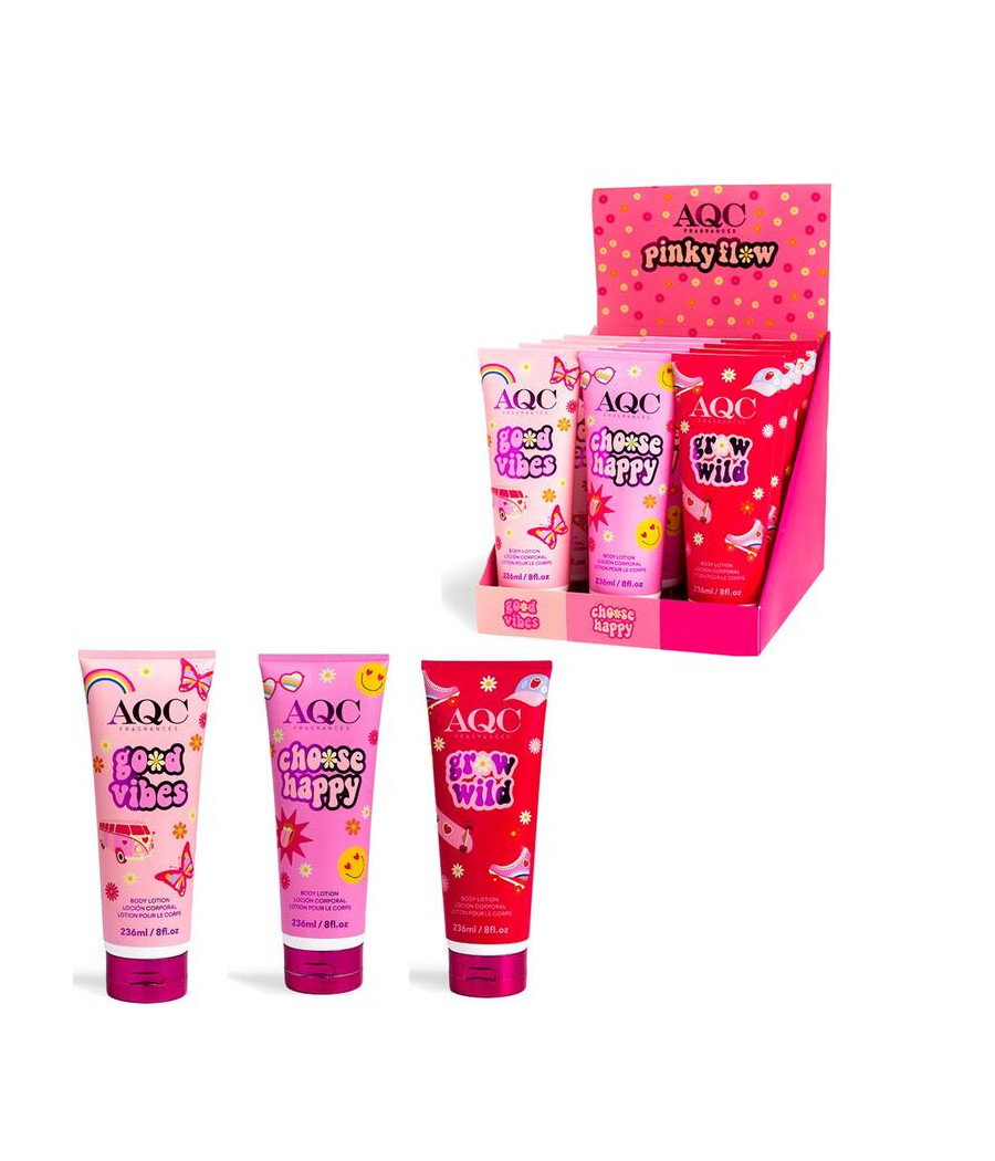 ESPOSITORE AQC BODY LOTION VIBES/HAPPY/WILD 236 ML 12PZ