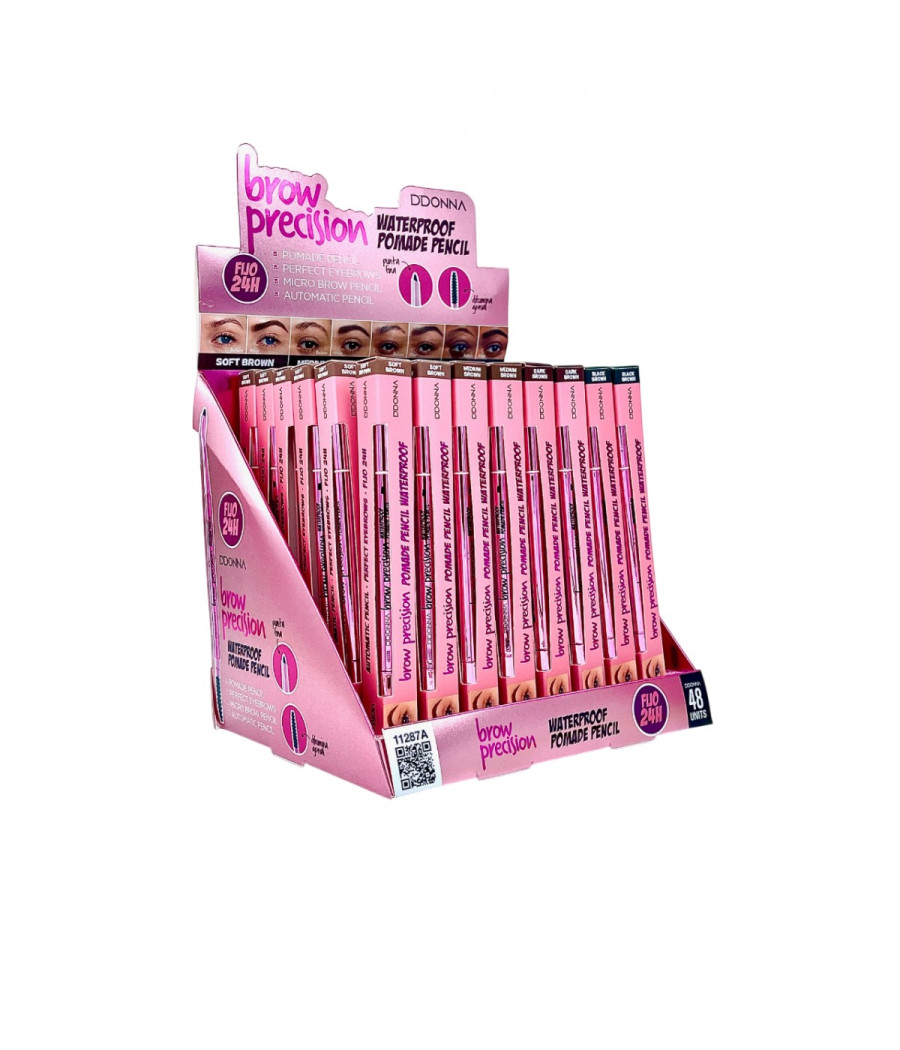 ESPOSITORE MATITA SOPRACCIGLIA + PETTINE 48PZ. 4 COLORI