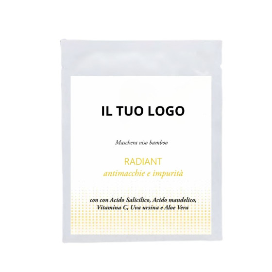 MASCHERA MONOUSO IN BAMBOO ANTIMACCHIE - ETICHETTA PERSONALIZZATA