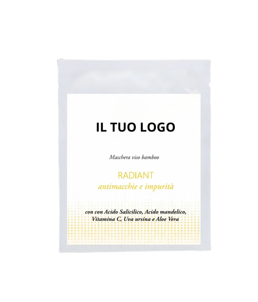 MASCHERA MONOUSO IN BAMBOO ANTIMACCHIE - ETICHETTA PERSONALIZZATA