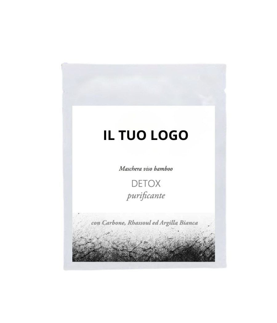 MASCHERA MONOUSO IN BAMBOO DETOX - ETICHETTA PERSONALIZZATA