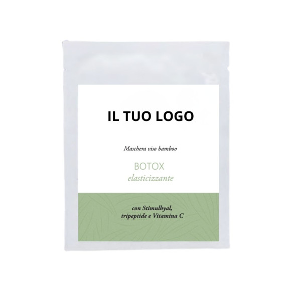 MASCHERA MONOUSO IN BAMBOO BOTOX - ETICHETTA PERSONALIZZATA