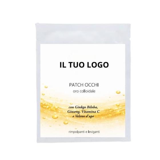 PATCH OCCHI ORO COLLOIDALE CONF. 2PZ-ETICHETTA PERSONALIZZATA