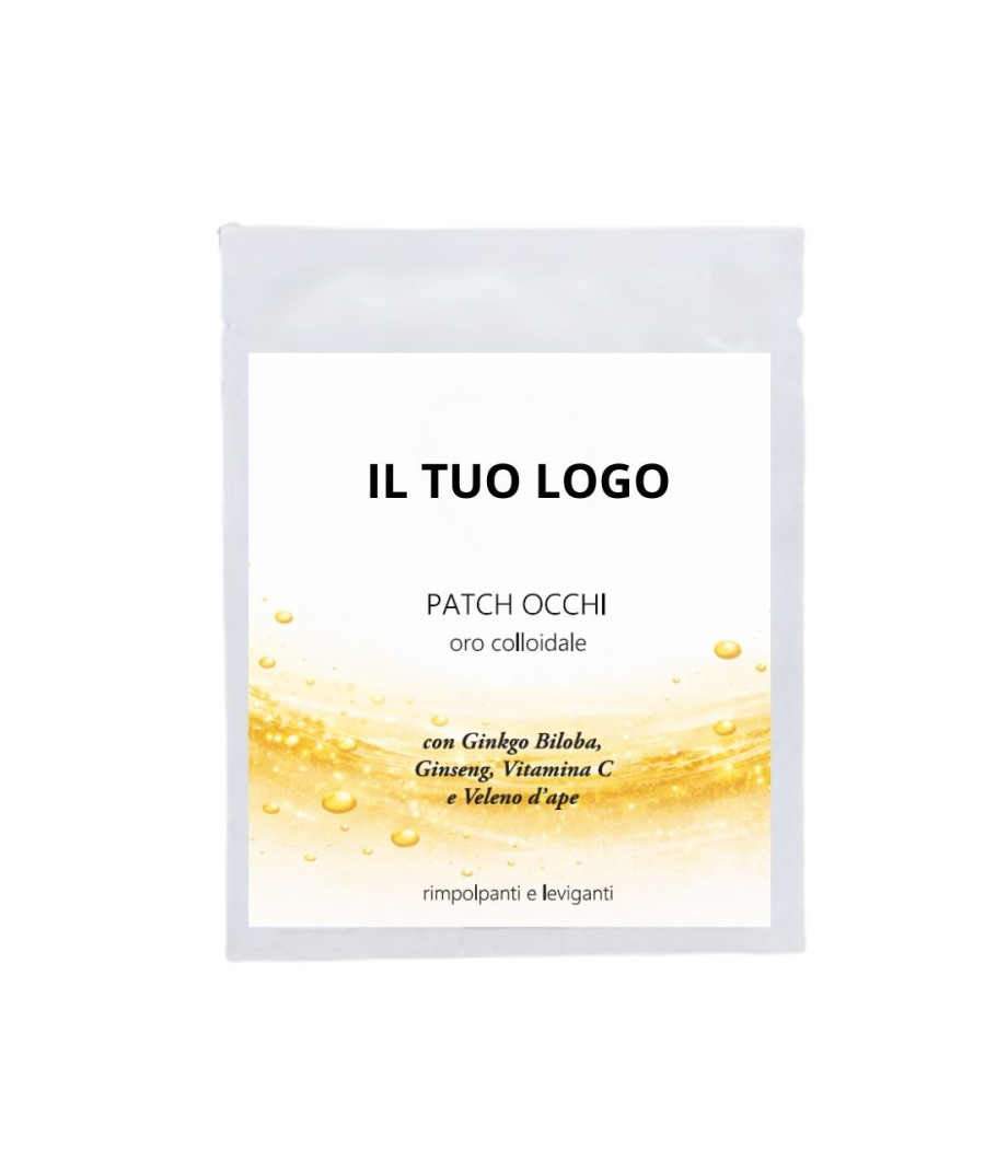 PATCH OCCHI ORO COLLOIDALE CONF. 2PZ-ETICHETTA PERSONALIZZATA