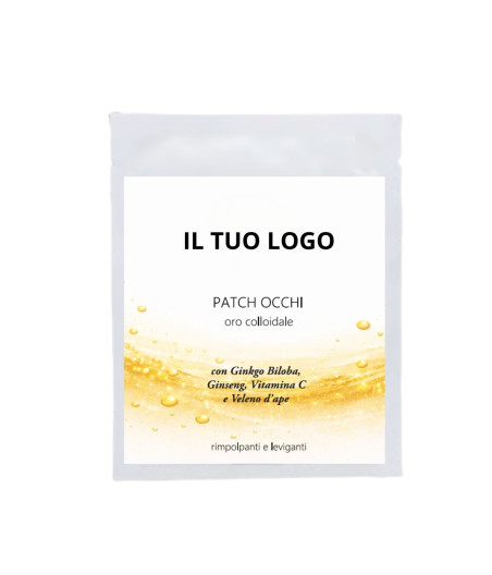 PATCH OCCHI ORO COLLOIDALE CONF. 2PZ-ETICHETTA PERSONALIZZATA