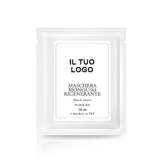 MASCHERA MONOUSO TNT BAVA DI LUMACA- ETICHETTA PERSONALIZZATA