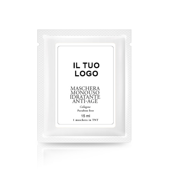 MASCHERA MONOUSO TNT COLLAGENE-ETICHETTA PERSONALIZZATA