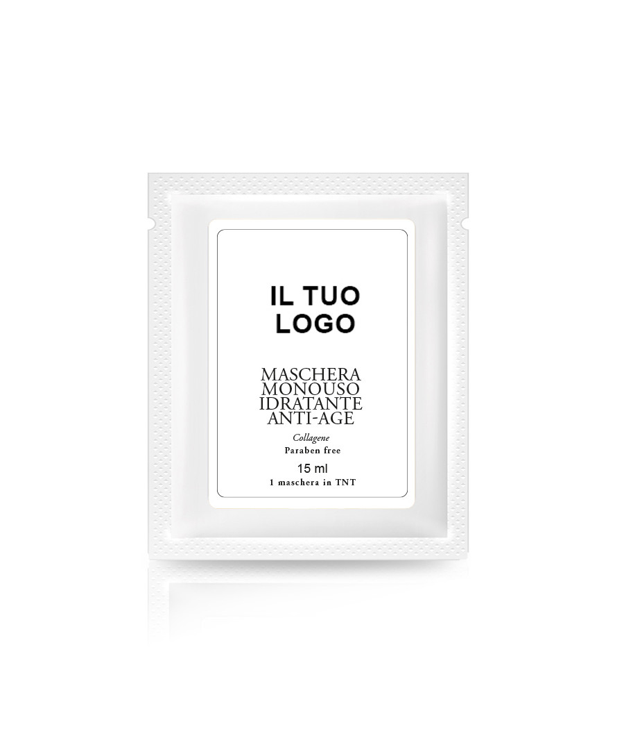 MASCHERA MONOUSO TNT COLLAGENE-ETICHETTA PERSONALIZZATA