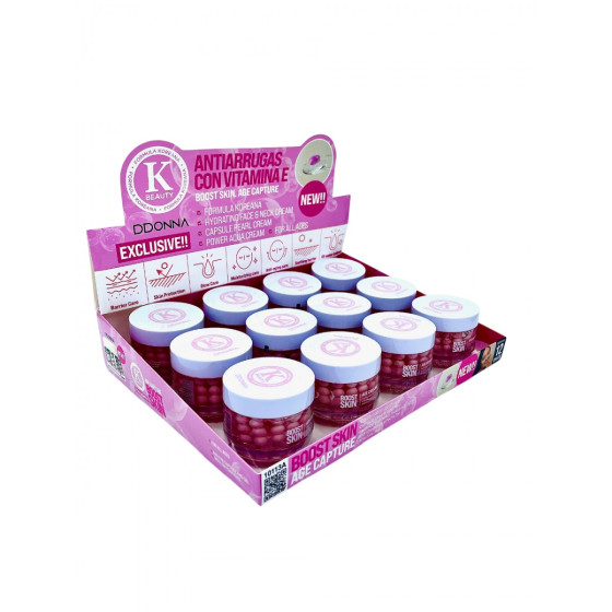 ESPOSITORE CREMA VISO CON SFERE ANTIAGE CON VITAMINA E 12PZ.