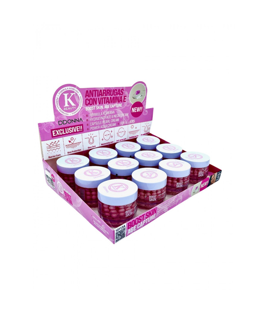 ESPOSITORE CREMA VISO CON SFERE ANTIAGE CON VITAMINA E 12PZ.