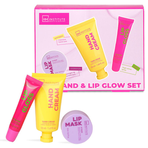 SET GLISSY RADIANT ESSENTIALS LIP GLOSS+LIP MASK+ CREMA MANI 50ML
