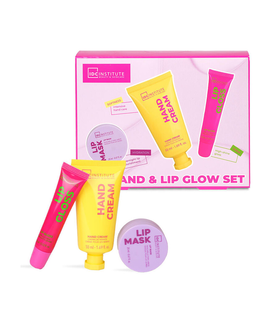 SET GLISSY RADIANT ESSENTIALS LIP GLOSS+LIP MASK+ CREMA MANI 50ML