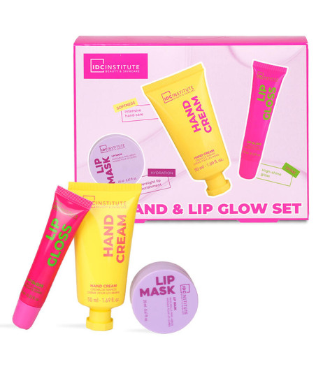 SET GLISSY RADIANT ESSENTIALS LIP GLOSS+LIP MASK+ CREMA MANI 50ML