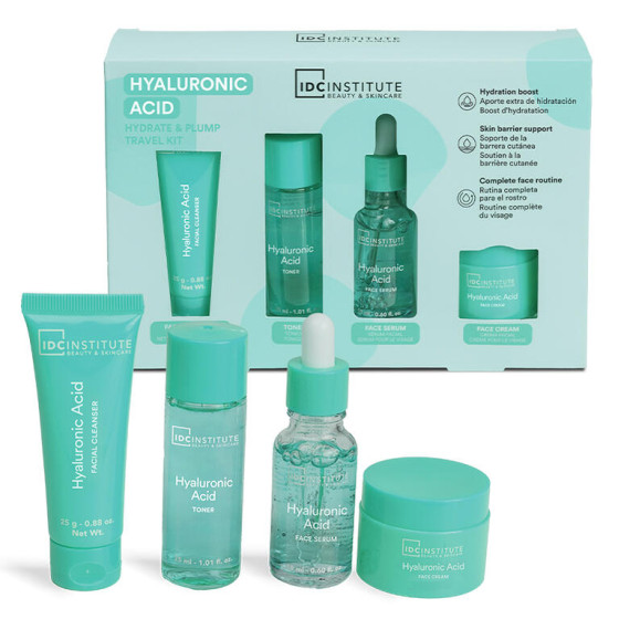 TRAVEL KIT ACIDO IALURONICO (25g CLEANSER,30ml TONICO,18ml SIERO,20g CREMA)