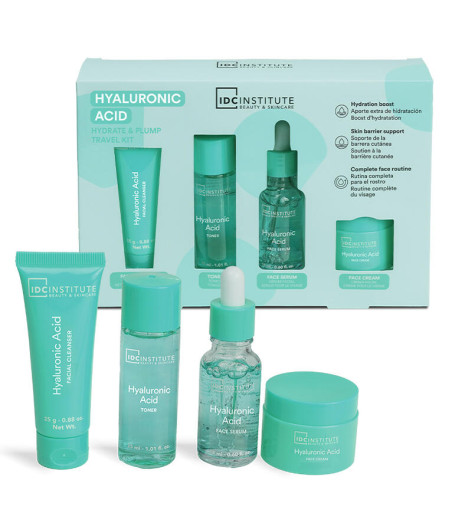 TRAVEL KIT ACIDO IALURONICO (25g CLEANSER,30ml TONICO,18ml SIERO,20g CREMA)