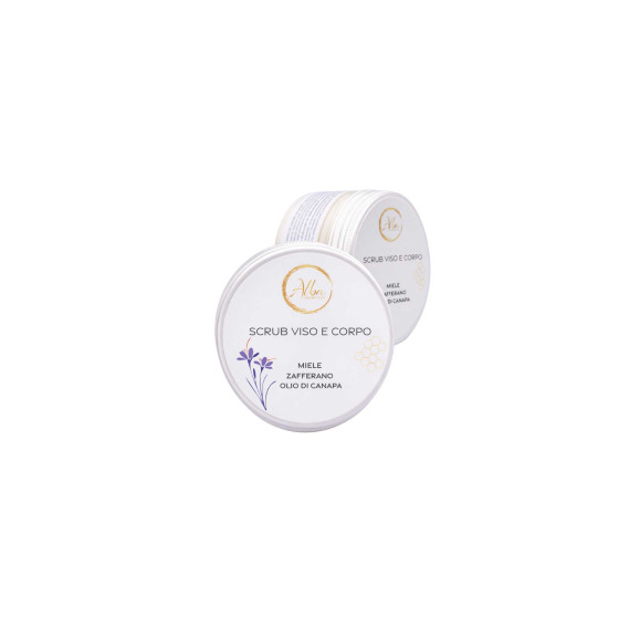 SCRUB VISO E CORPO MIELE,ZAFFERANO, OLIO DI CANAPA 100 ML