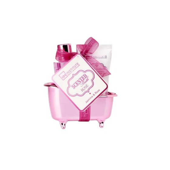 IDC INSTITUTE SCENTED BATH ROSE MINI BATHTUB SET