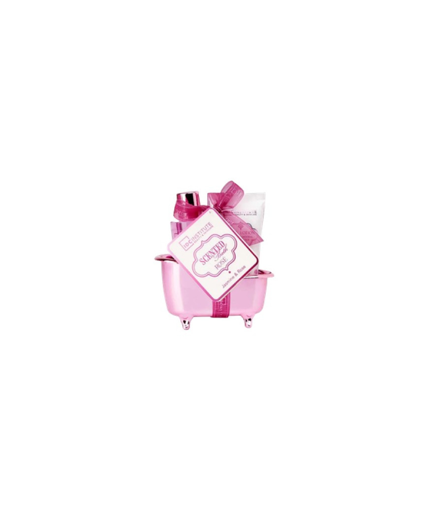 IDC INSTITUTE SCENTED BATH ROSE MINI BATHTUB SET