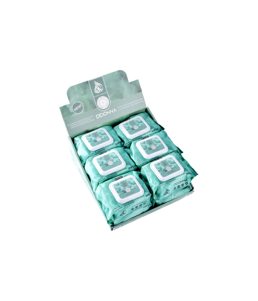 ESPOSITORE SALVIETTE STRUCCANTI PISTACHIO 12PZ. (30 SALVIETTE CAD.)